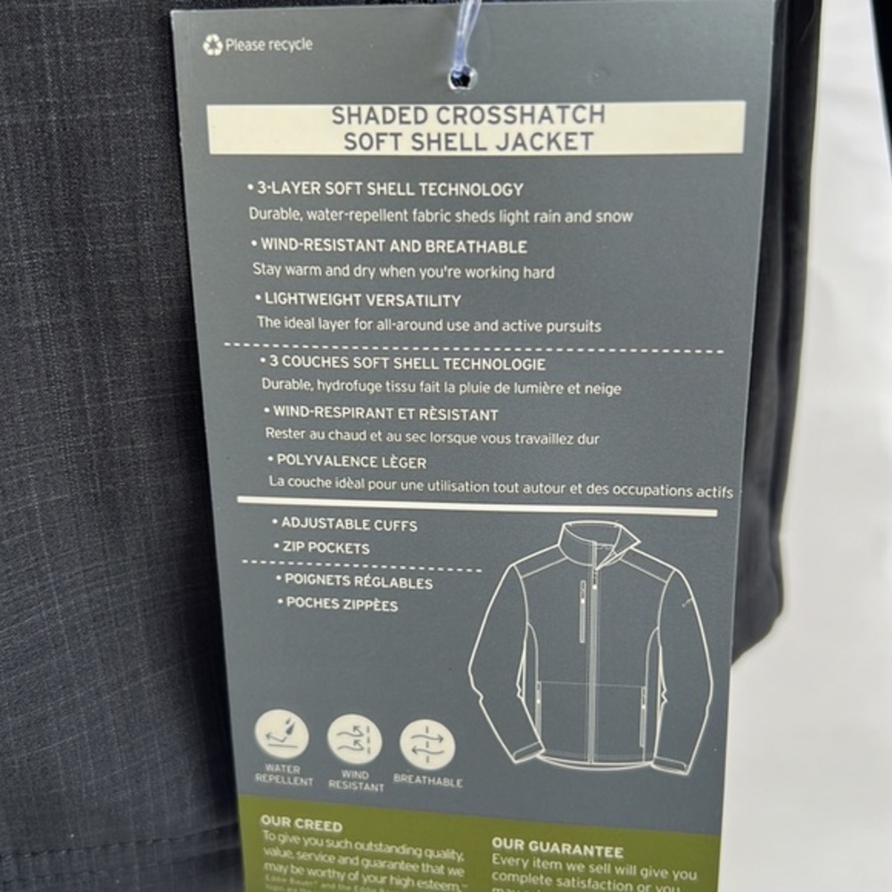 Eddie Bauer Mens Shaded Crosshatch Shell Jacket Size L‎ Black EB532 - Picture 7 of 8